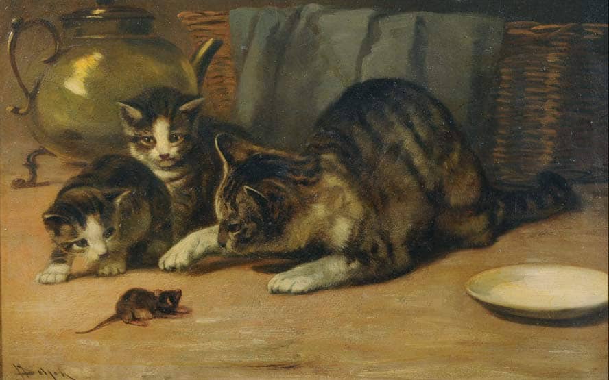 cat mouse painting
